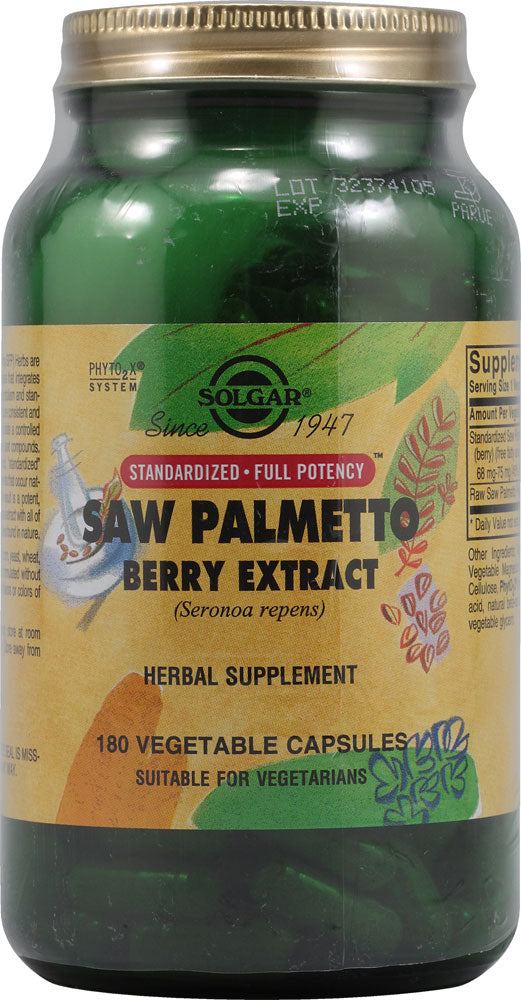 Solgar Saw Palmetto Berry Extract -- 180 Vegetable Capsules